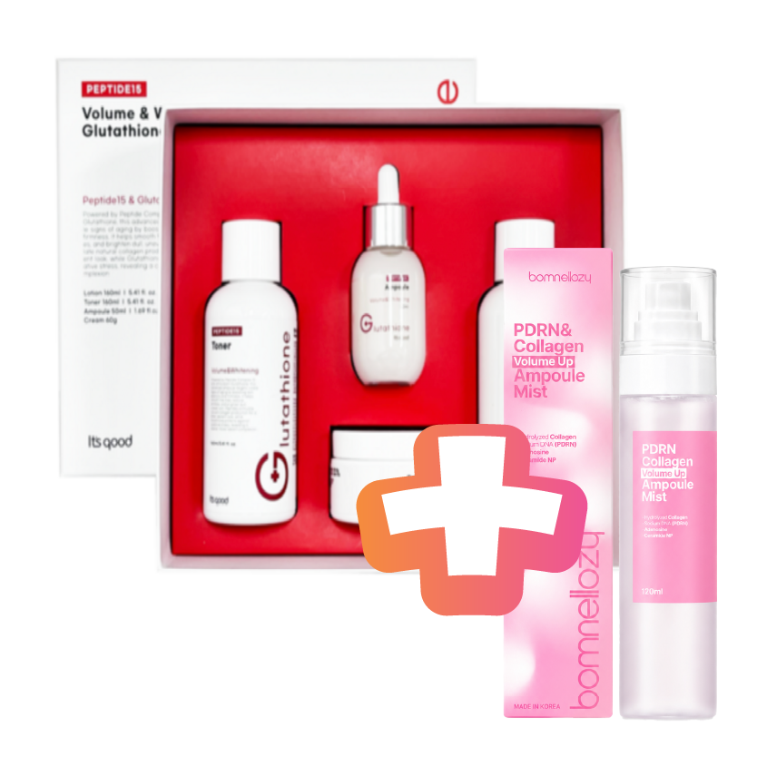 [EVENT] Peptide15 Volume Whitening  Glutathione Skincare 4Pcs Set (+PDRN Collagen Volume Up Ampoule Mist 120ml)