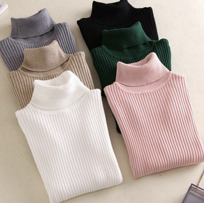 Romiholi+Womens+Fall+Winter+Basic+Knitted+Mock+Neck+Long+Sleeve+T-Shirt