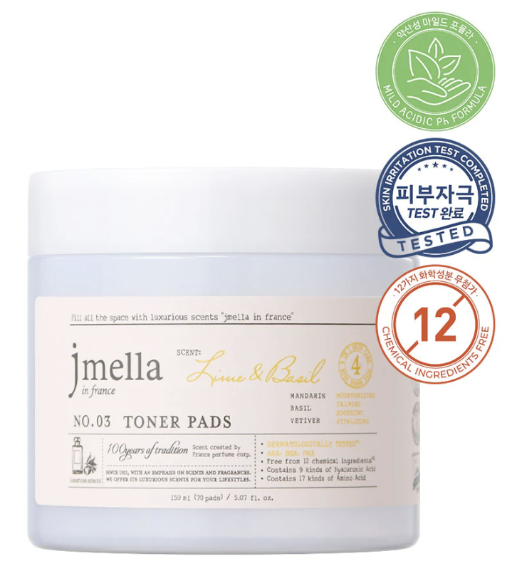JMELLA LIME and BASIL TONER PADS (150g)